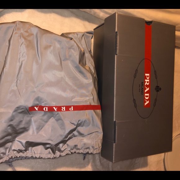 PRADA BURGUNDY AND GREY SIZE 12 SNEAKERS - Picture 7 of 7